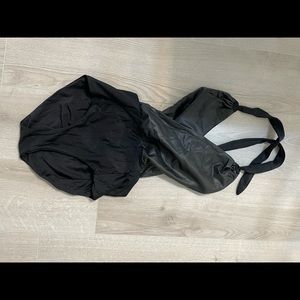 Raising wild black faux leather swimsuit